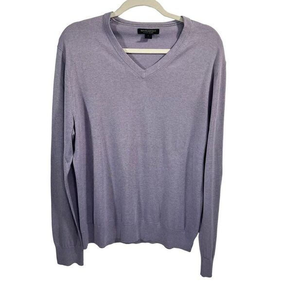 Banana Republic Men's Luxury Blend Silk V-Neck Pullover Sweater Size Large - Picture 1 of 8